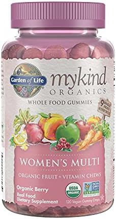 Garden of Life Organics Women’s Gummy Vitamins – Berry – Certified Organic, Non-GMO, Vegan, Kosher Complete Multi – Methyl B12, C & D3 – Gluten, Soy & Dairy Free, 120 Real Fruit Gummies