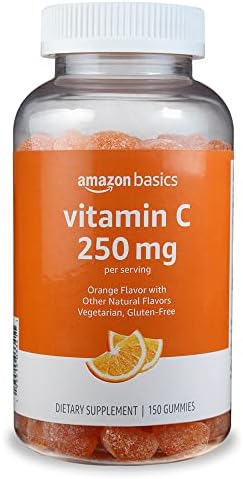 Amazon Basics Vitamin C 250 mg Gummy, Orange, 150 Gummies (2 per Serving), Immune Health (Previously Solimo)