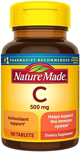 Nature Made Vitamin C 500 mg, Dietary Supplement for Immune Support, 100 Tablets, 100 Day Supply