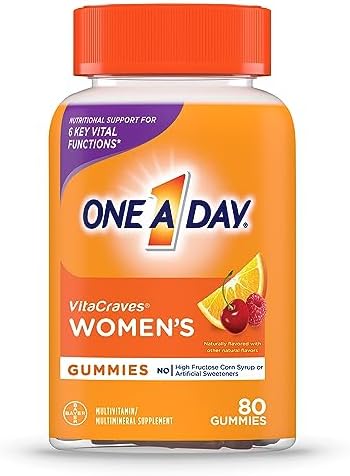 One A Day Women’s Multivitamin Gummies, Supplement with Vitamin A, C, D, E and Zinc for Immune Health Support*, Calcium & more, 80 count