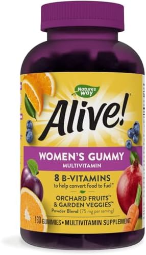 Nature’s Way Alive! Women’s Gummy Multivitamins, Full B-Vitamin Complex, Supports Heart Health*, Mixed Berry Flavored, 130 Gummies