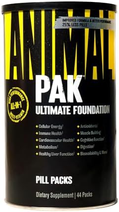 Animal Pak – Convenient All-in-One Vitamin & Supplement Pack – Zinc, Vitamins C, B, D, Amino Acids and More – Sports Nutrition Performance Mulitvitamin for Women & Men – Updated Version – 44 Count