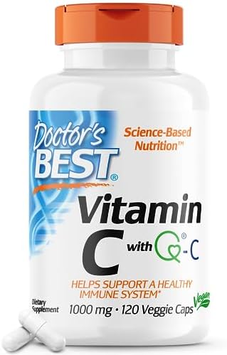 Doctor’s Best Vitamin C with Q-C – Vitamin C 1000mg Non-GMO, Vegan, Gluten Free, Soy Free, Sourced from Scotland Veggie Caps, 120 Count