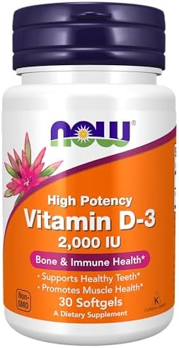 NOW Supplements, Vitamin D-3 2,000 IU, High Potency, Structural Support*, 30 Softgels