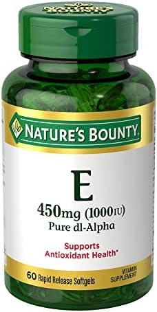 Nature’s Bounty Vitamin E 1000 IU Softgels, Supports Antioxidant Health & Immune System, 1 Pack, 60 Softgels