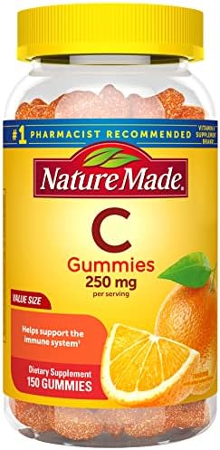 Nature Made Vitamin C 250 mg per serving, Dietary Supplement for Immune Support, 150 Gummies, 75 Day Supply