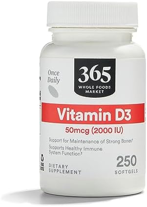 365 by Whole Foods Market, Vitamin D3 2000 IU, 250 Softgels