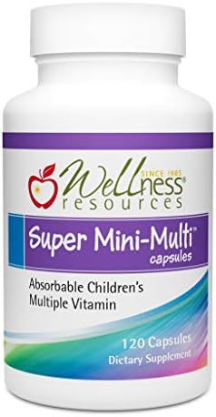 Wellness Resources Super Mini-Multi – Children’s Multivitamin Swallowable Capsules with Methyl Folate, Methyl B12 and Coenzyme B Vitamins for Growth, Focus, Brain Health (120 Capsules)