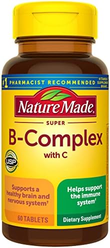 Nature Made Super B Complex with Vitamin C and Folic Acid, Dietary Supplement for Immune Support, 60 Tablets, 60 Day Supply