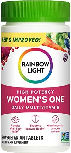 Rainbow Light Multivitamin for Women, Vitamin C, D & Zinc, Probiotics, Women’s One Multivitamin Provides High Potency Immune Support, Non-GMO, Vegetarian, 90 Tablets