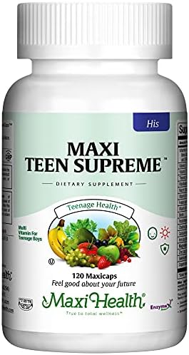 Maxi Health Teen Supreme HIS Vitamins for Teen Boys (120) – Teen Multivitamin for Young Men Ages 12 17 – Daily Teen Vitamins for Height Growth, Nutrition, Energy, Antioxidants & Teen Boy Needs