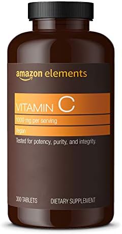 Amazon Elements Vitamin C 1000mg, Supports Healthy Immune System, Vegan, 300 Tablets, 10 month supply