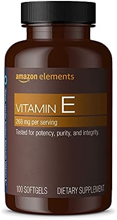 Amazon Elements Vitamin E, 400 IU, 100 Softgels, 100 days of supply (Packaging may vary)