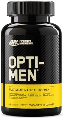 Optimum Nutrition Opti-Men, Vitamin C, Zinc and Vitamin D, E, B12 for Immune Support Mens Daily Multivitamin Supplement, 150 Count (Packaging May Vary)