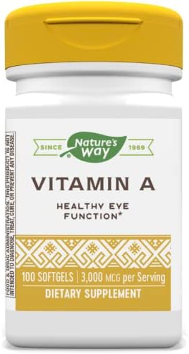 Nature’s Way Vitamin A, 3,000 mcg per serving, 100 Softgels