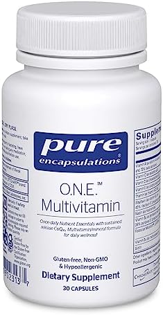 Pure Encapsulations O.N.E. Multivitamin – Once Daily Multivitamin with Antioxidant Complex Metafolin, CoQ10, and Lutein to Support Vision, Cognitive Function, and Cellular Health* – 1-Month Supply