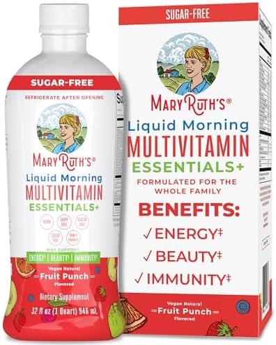 Multivitamin Multimineral for Women Men & Kids by MaryRuth’s | No Added Sugar | Vegan Liquid Vitamins for Adults & Kids | Mens, Womens Multivitamin | Energy & Beauty Booster | Non-GMO | 32 Fl Oz