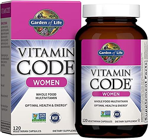 Garden of Life Multivitamin for Women, Vitamin Code Women’s Multi, Whole Food Womens Multi, Vitamins, Iron, Folate not Folic Acid & Probiotics for Womens Energy, Vegetarian Supplements, 120 Capsules