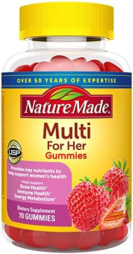 Nature Made Multivitamin For Her, Womens Multivitamin for Daily Nutritional Support, Multivitamin for Women, 70 Gummies, 35 Day Supply